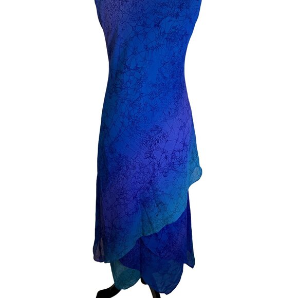 Ultra Dress Collection Unique Blue Ombre Maxi Flowing Fairy Ocean Dress Size 8 - Picture 4 of 9